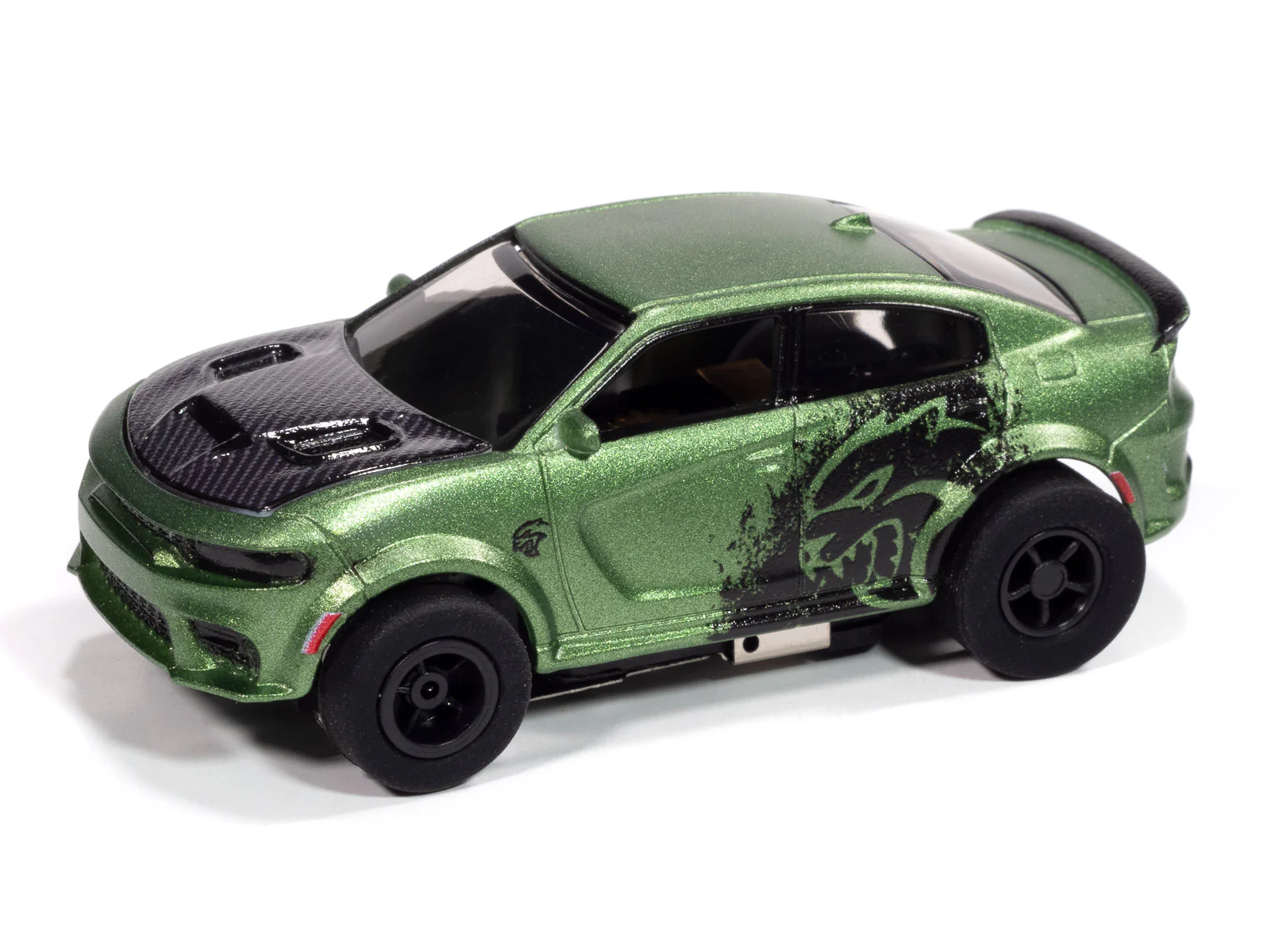 Auto World Xtraction 2021 Dodge Charger SRT Hellcat Redeye (Green) HO Scale Slot Car - Image 2