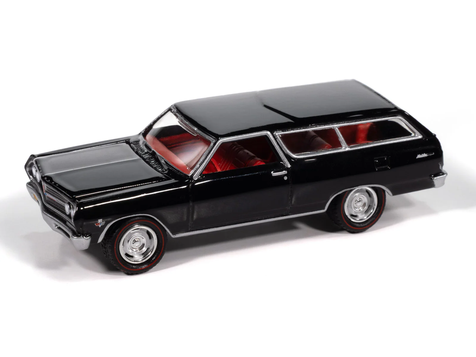 Johnny Lightning 1965 Chevy 2-Door Wagon (Black) with Collector Tin 1:64 Diecast - Image 2