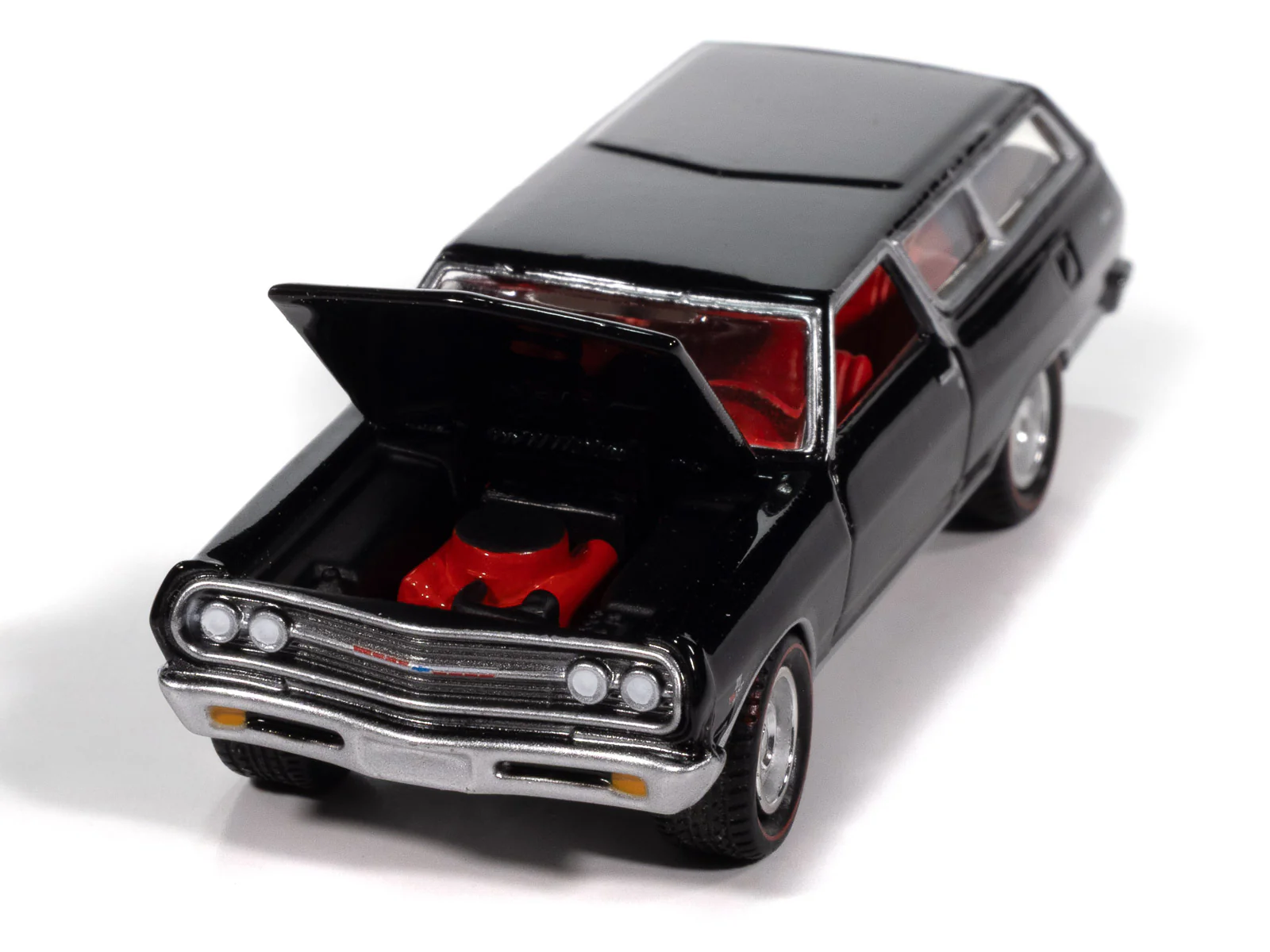 Johnny Lightning 1965 Chevy 2-Door Wagon (Black) with Collector Tin 1:64 Diecast - Image 3