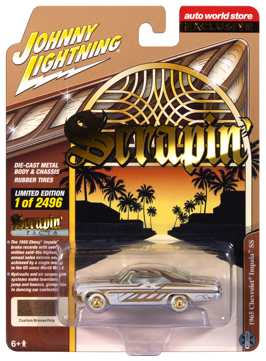 Johnny Lightning 1965 Chevy Impala SS Lowrider (Custom Bronze Poly) (Auto World Store Exclusive) 1:64 Diecast - Image 7