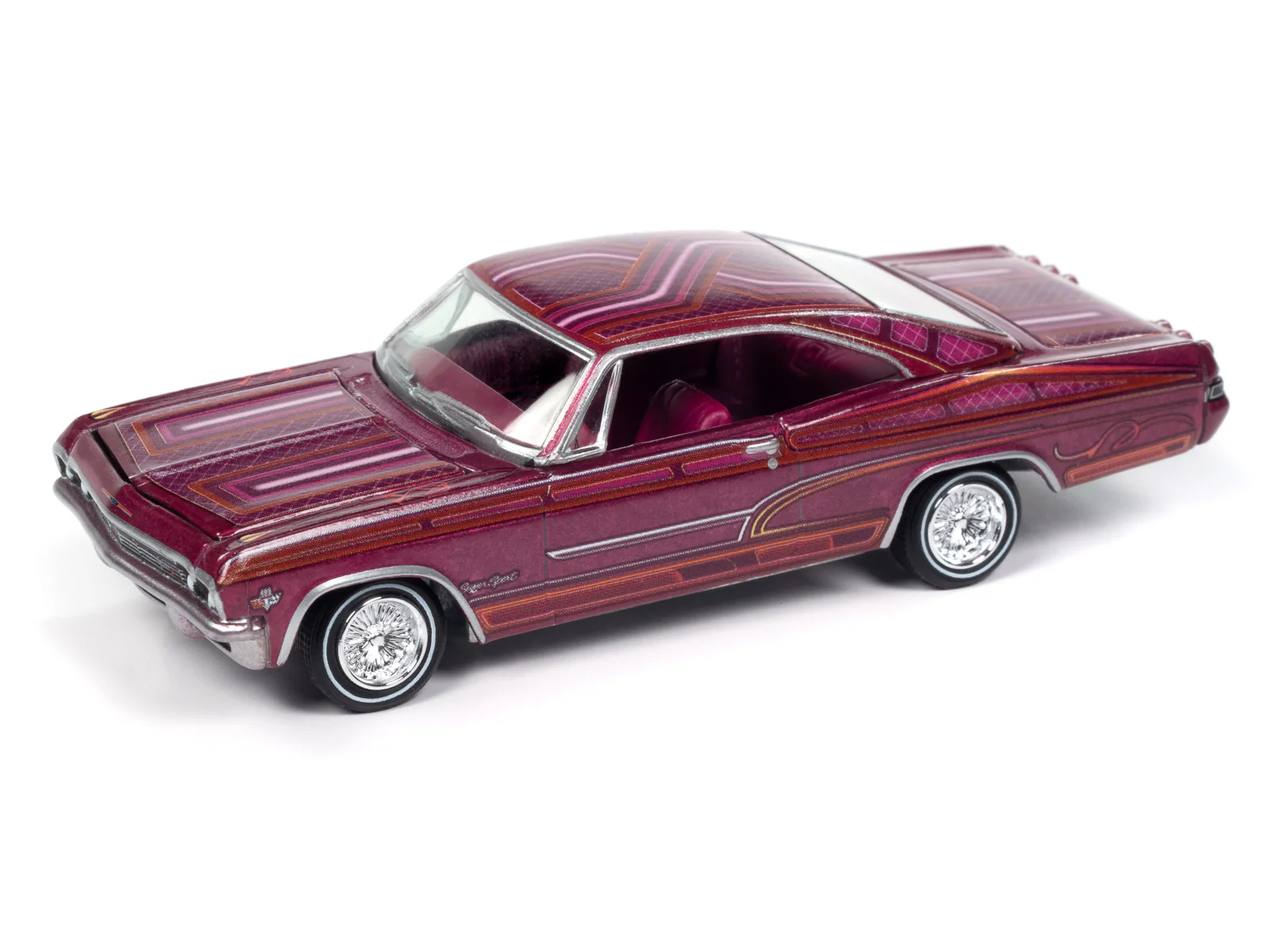 Johnny Lightning 1965 Chevy Impala SS Lowrider (Perfect Metallic Purple) (Auto World Store Exclusive) 1:64 Diecast - Image 2