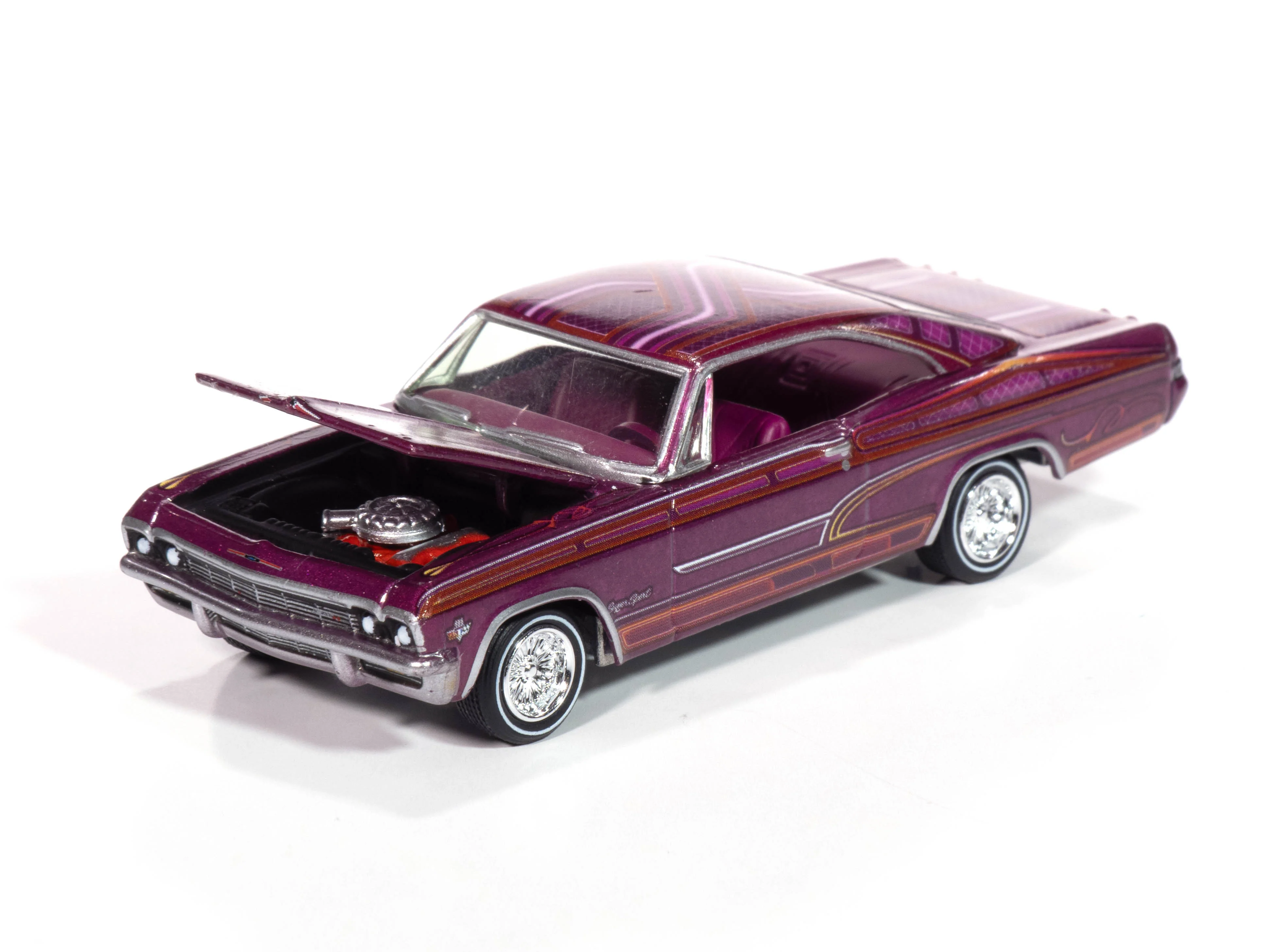Johnny Lightning 1965 Chevy Impala SS Lowrider (Perfect Metallic Purple) (Auto World Store Exclusive) 1:64 Diecast - Image 3