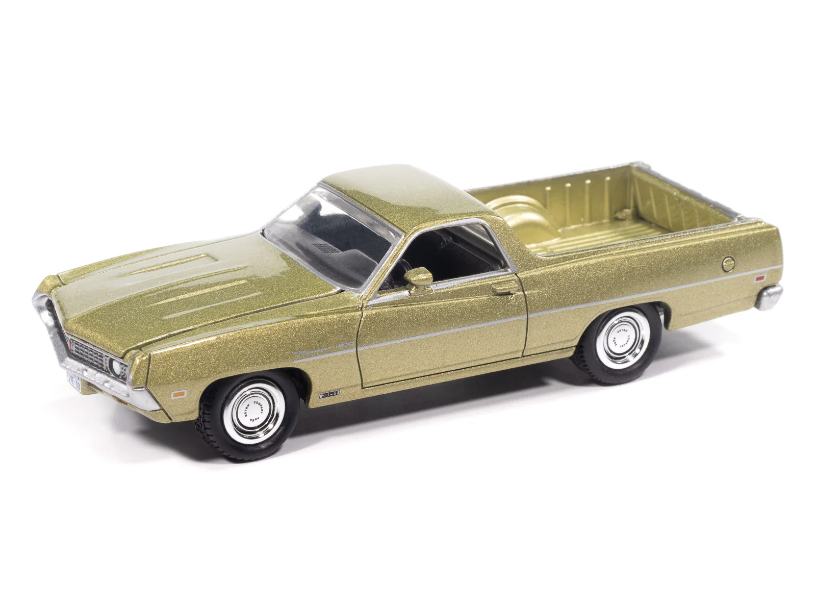 Johnny Lightning 1970 Ford Ranchero 500 (Medium Lime Poly) with Collector Tin 1:64 Diecast - Image 3