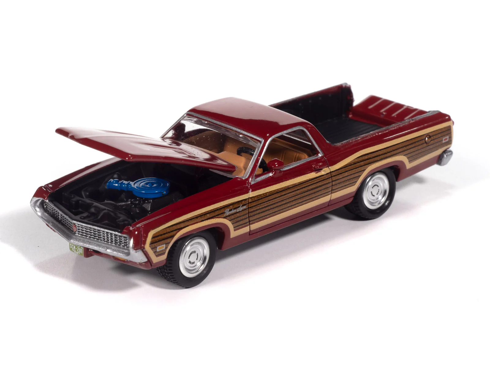 Johnny Lightning 1970 Ford Ranchero Squire (Auto World Store Exclusive) 1:64 Diecast - Image 4