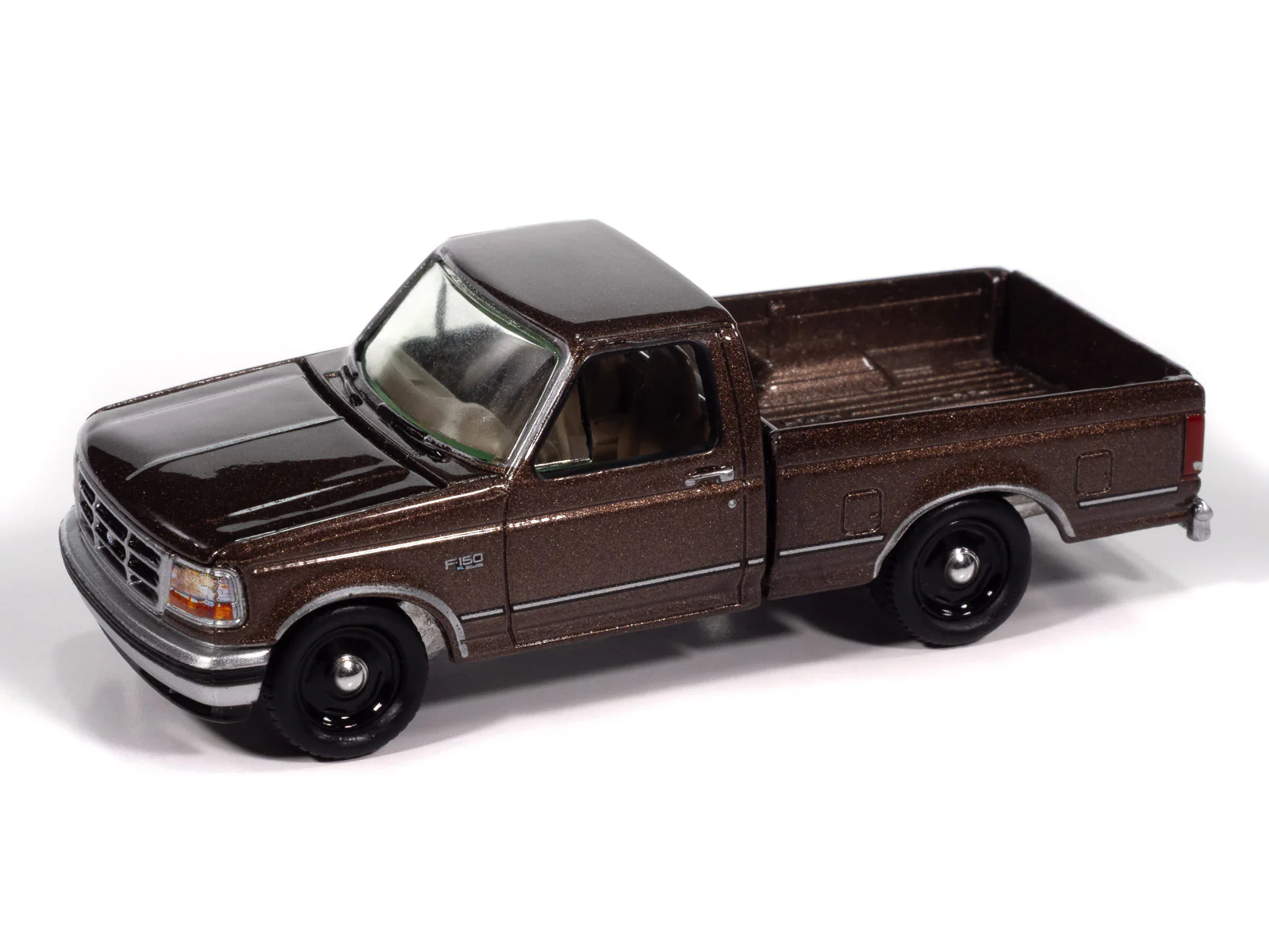 Johnny Lightning 1993 Ford F-150 (Medium Mocha Poly) with Collector Tin 1:64 Diecast - Image 2