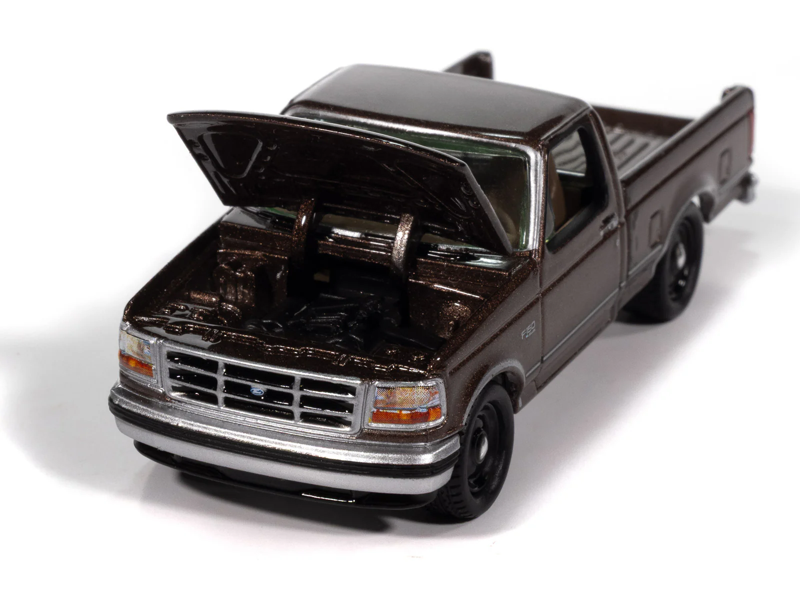 Johnny Lightning 1993 Ford F-150 (Medium Mocha Poly) with Collector Tin 1:64 Diecast - Image 3