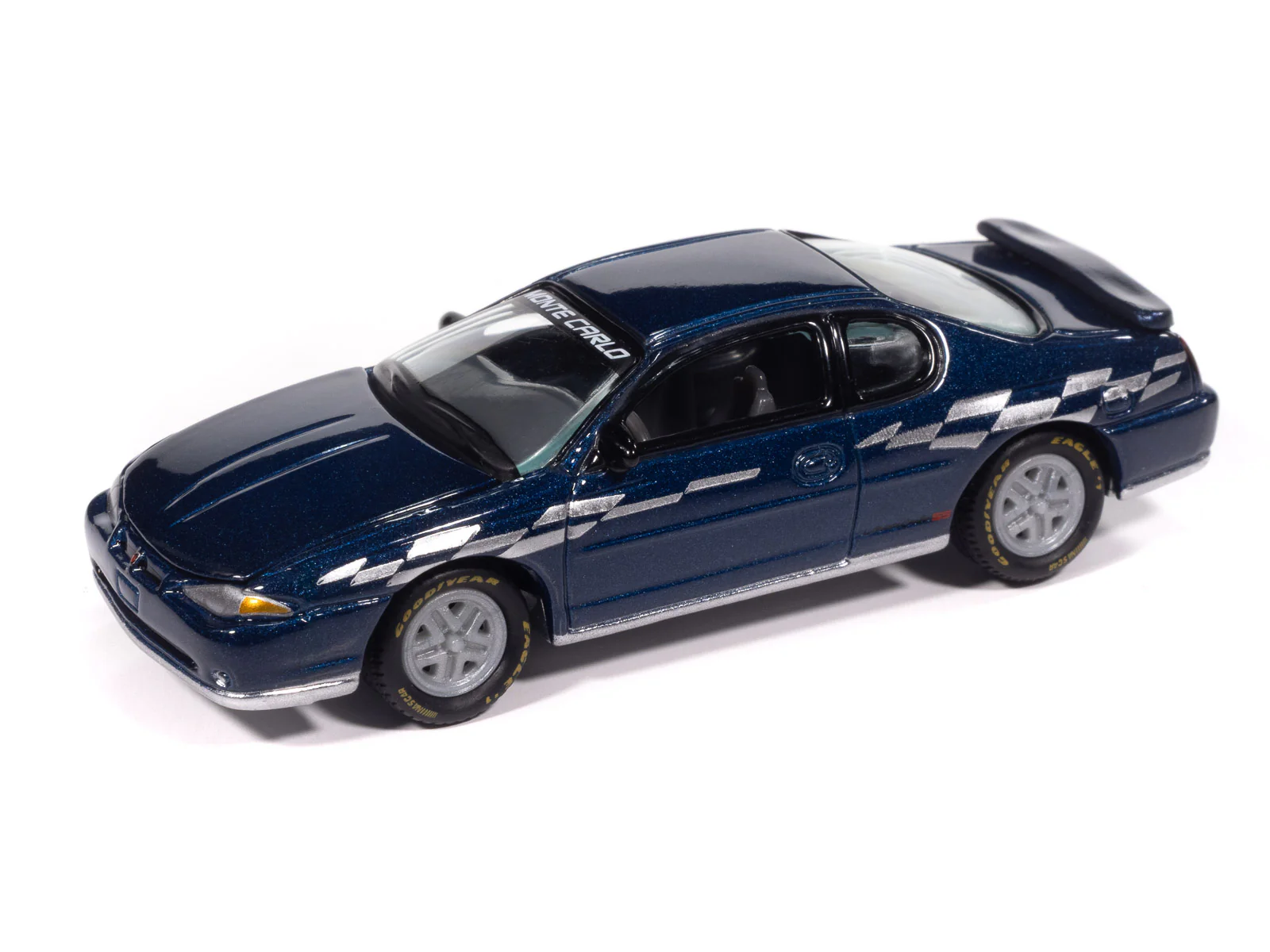 Johnny Lightning 2003 Chevy Monte Carlo Pace Edition (Superior Blue w/Silver Graphics) with Collector Tin 1:64 Diecast - Image 2