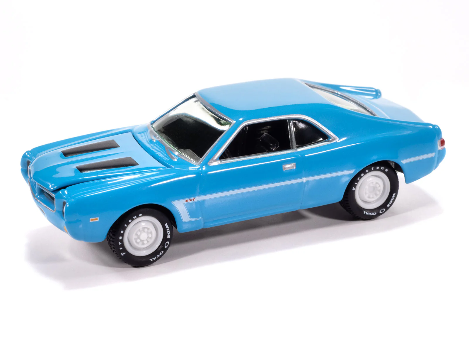 Johnny Lightning Classic Gold 1969 AMC Javelin (Big Bad Blue w/ White C Stripe) 1:64 Scale Diecast - Image 2