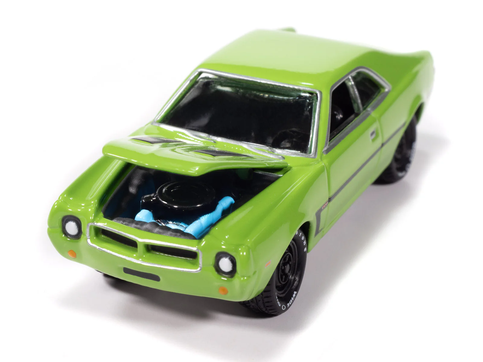 Johnny Lightning Classic Gold 1969 AMC Javelin (Big Bad Green w/ White C Stripe) 1:64 Scale Diecast - Image 3