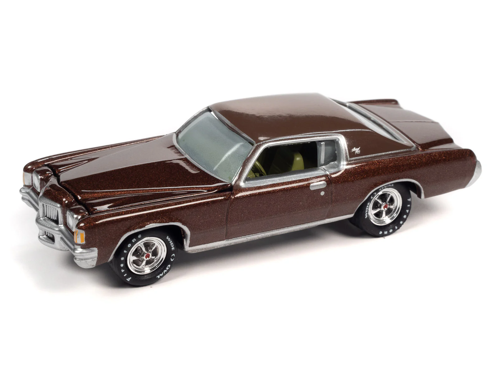 Johnny Lightning Classic Gold 1971 Pontiac Grand Prix (Bronzini Gold Metallic) 1:64 Scale Diecast - Image 2