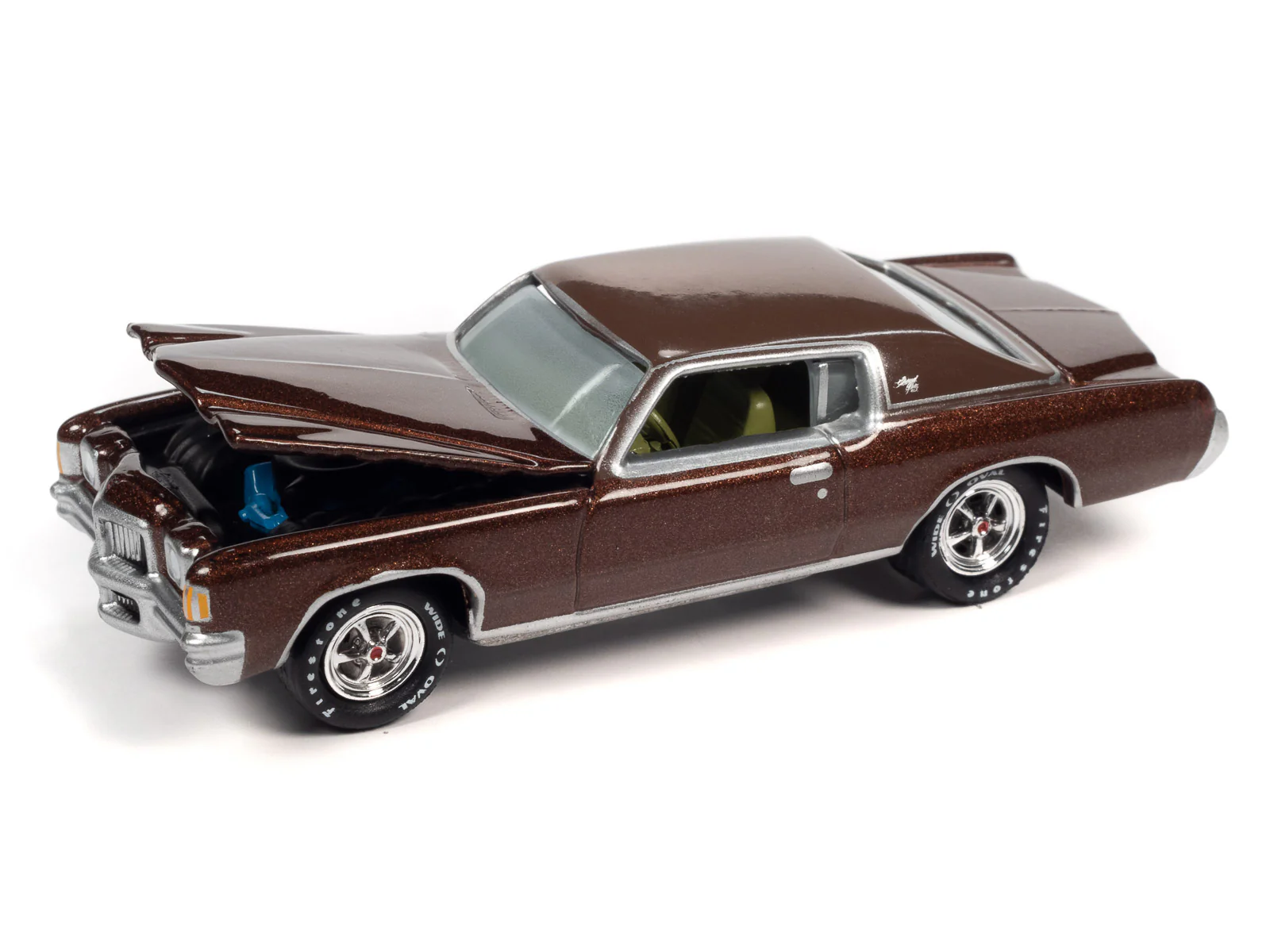 Johnny Lightning Classic Gold 1971 Pontiac Grand Prix (Bronzini Gold Metallic) 1:64 Scale Diecast - Image 3