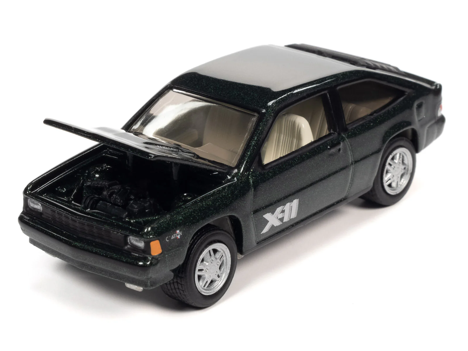 Johnny Lightning Classic Gold 1981 Chevrolet Citation X-11 (Dark Green Metallic) 1:64 Scale Diecast - Image 3