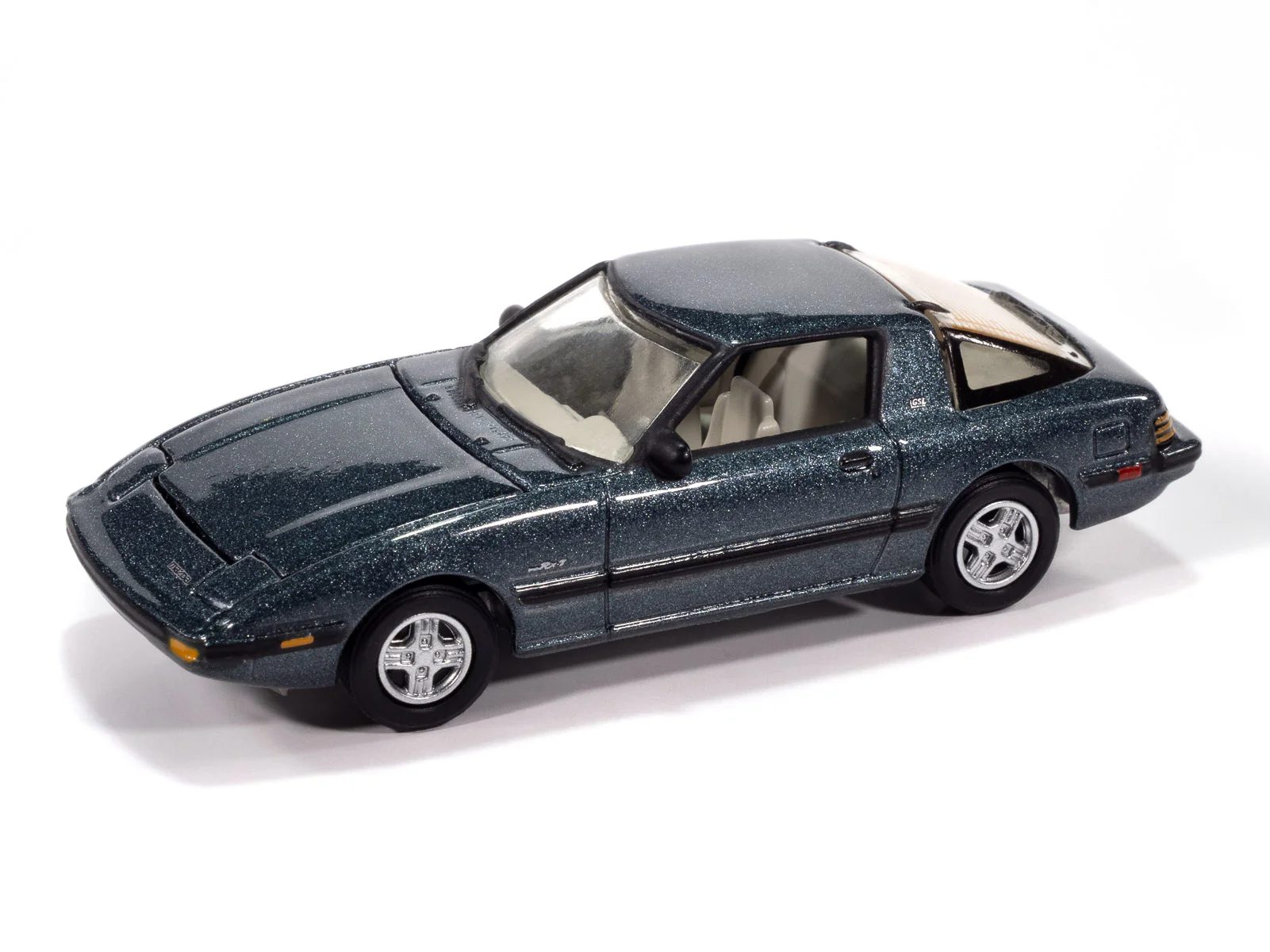 Johnny Lightning Classic Gold 1985 Mazda RX-7 (V3 Tender Blue) 1:64 Scale Diecast - Image 2