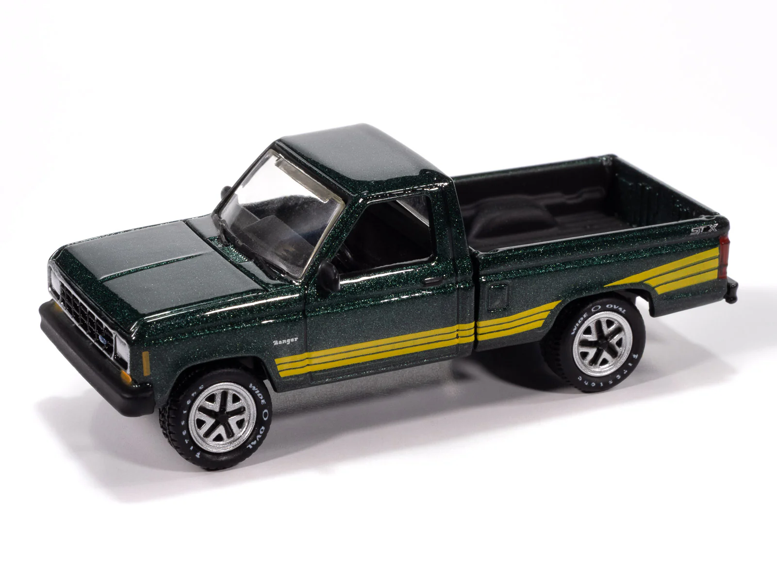 Johnny Lightning Classic Gold 1987 Ford Ranger STX (Alpine Green W/ Gold STX Stripes) 1:64 Scale Diecast - Image 2