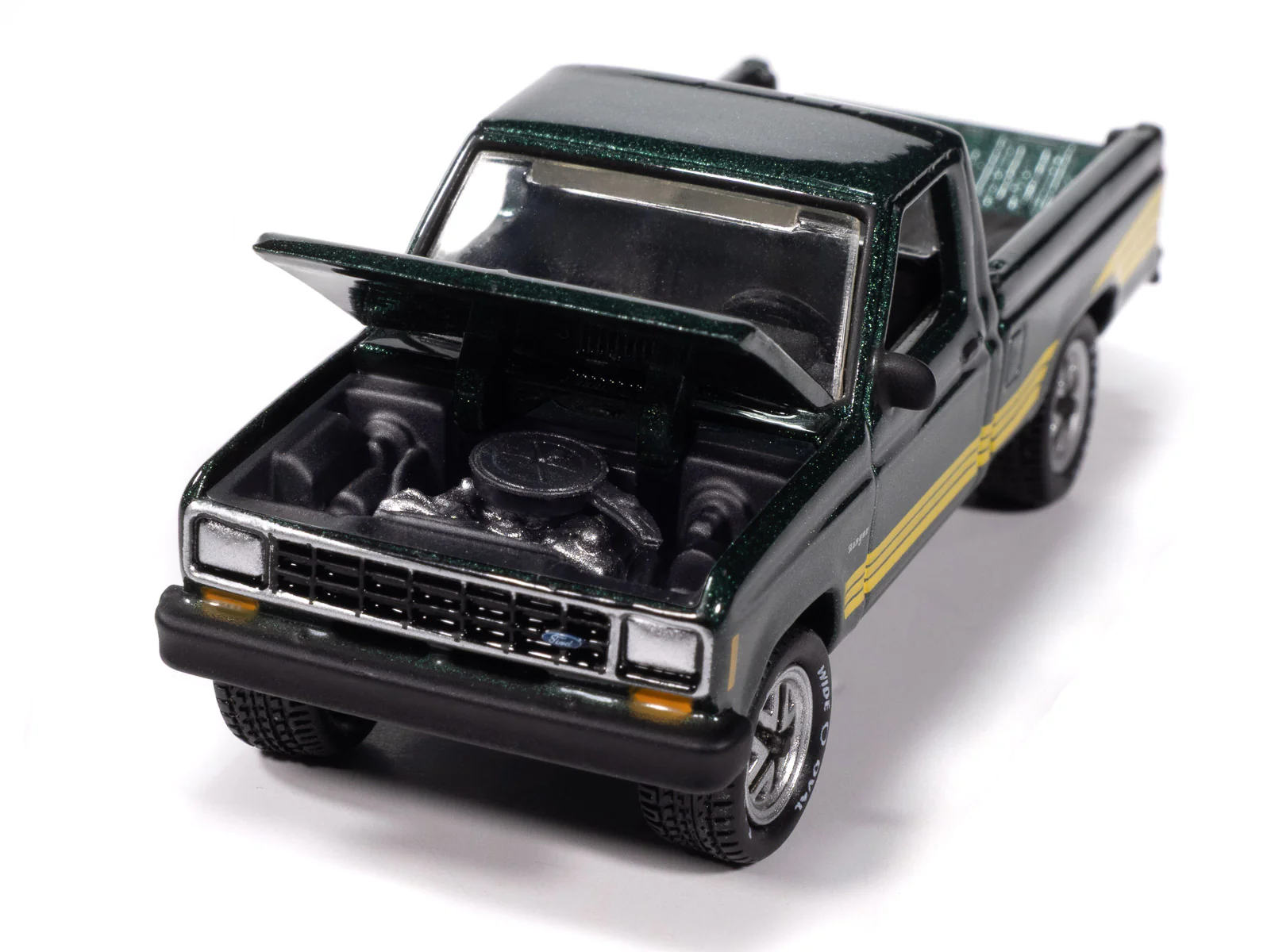 Johnny Lightning Classic Gold 1987 Ford Ranger STX (Alpine Green W/ Gold STX Stripes) 1:64 Scale Diecast - Image 3