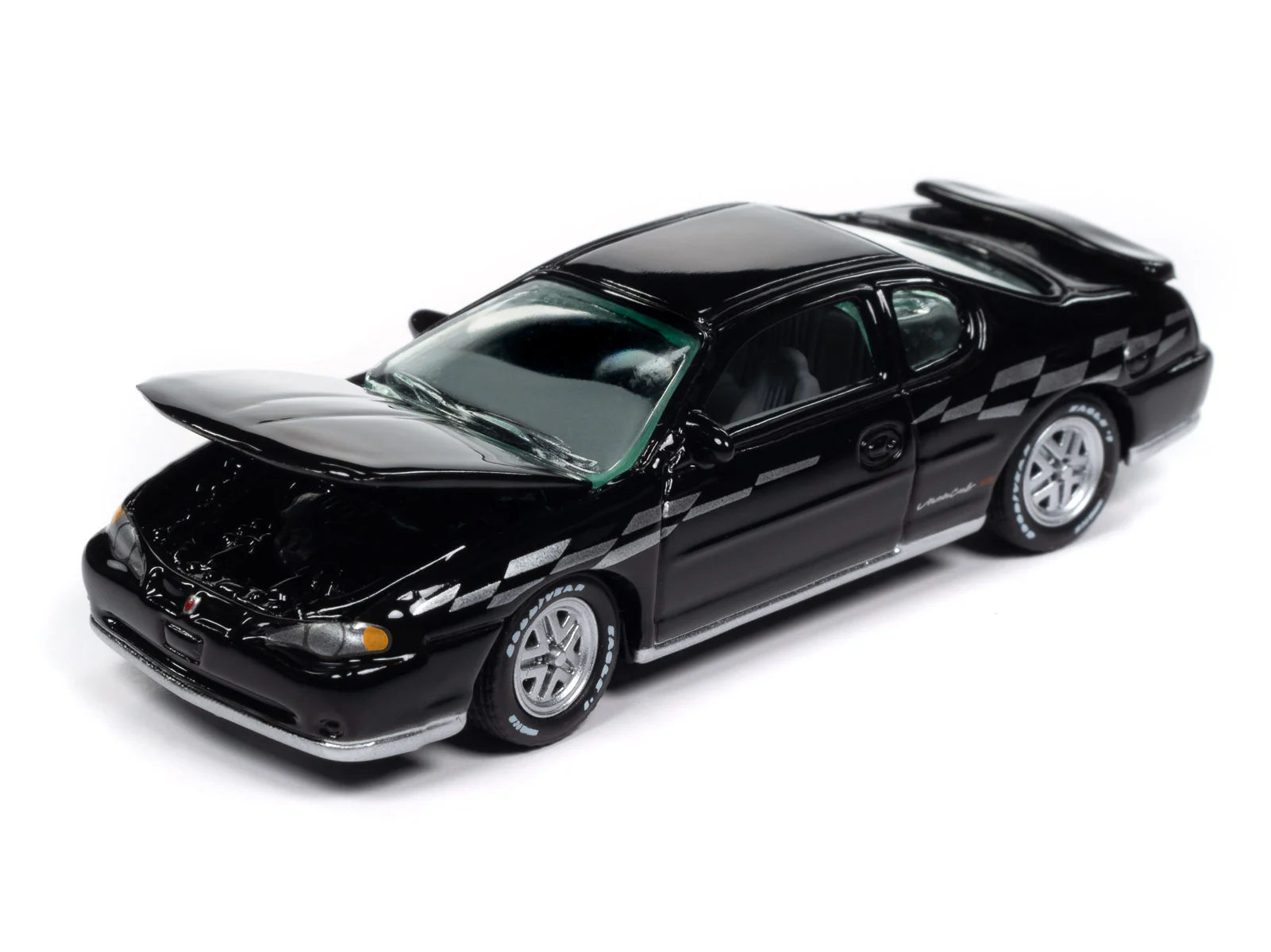 Johnny Lightning Classic Gold 2000 Chevy Monte Carlo SS (Gloss Black) 1:64 Scale Diecast - Image 3