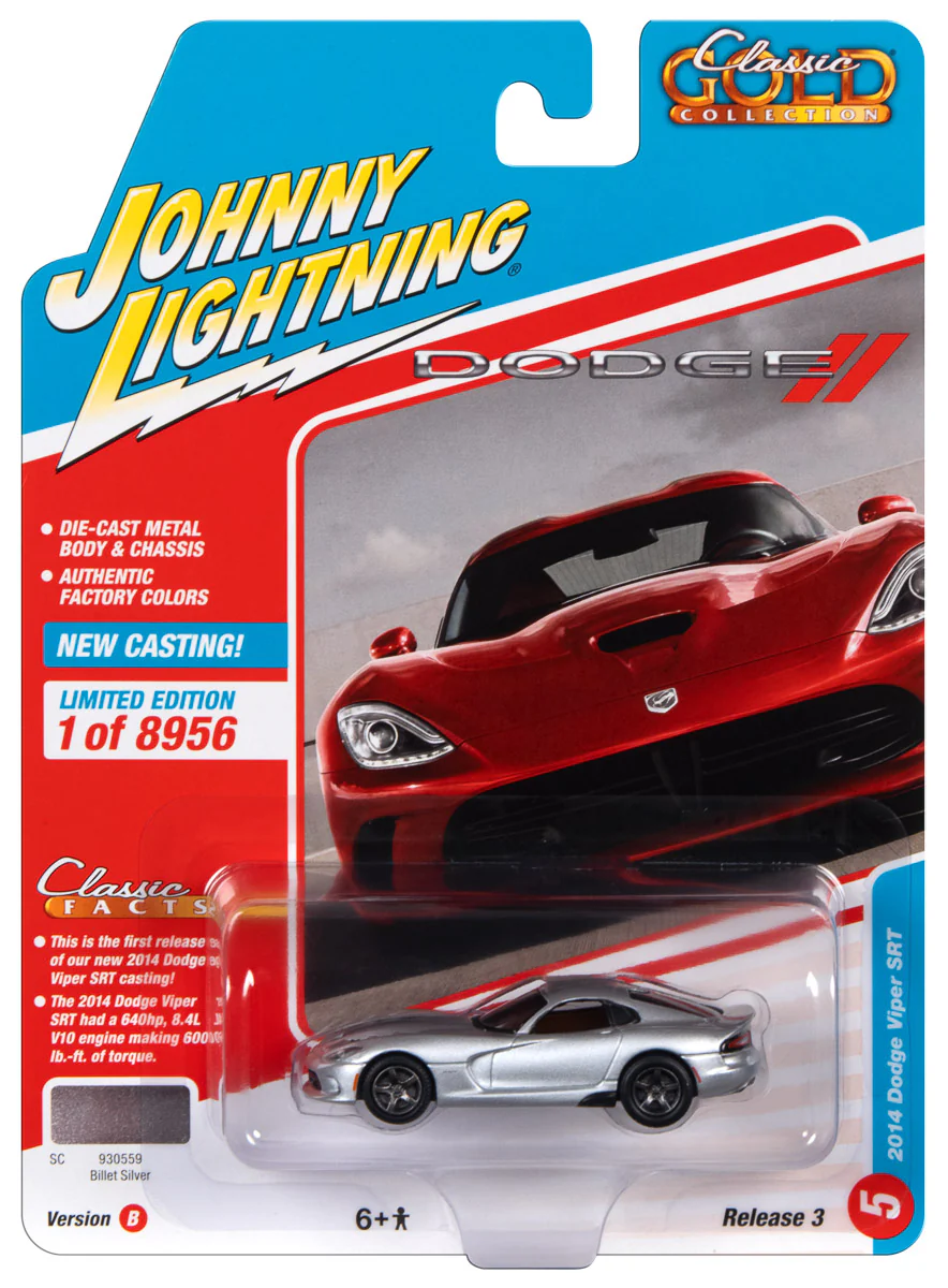 Johnny Lightning Classic Gold 2014 Dodge Viper (Billet Silver) 1:64 Scale Diecast
