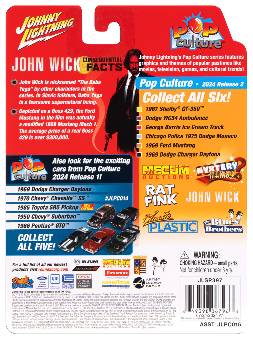Johnny Lightning John Wick 1969 Ford Mustang Mach I 1:64 Scale Diecast - Image 4