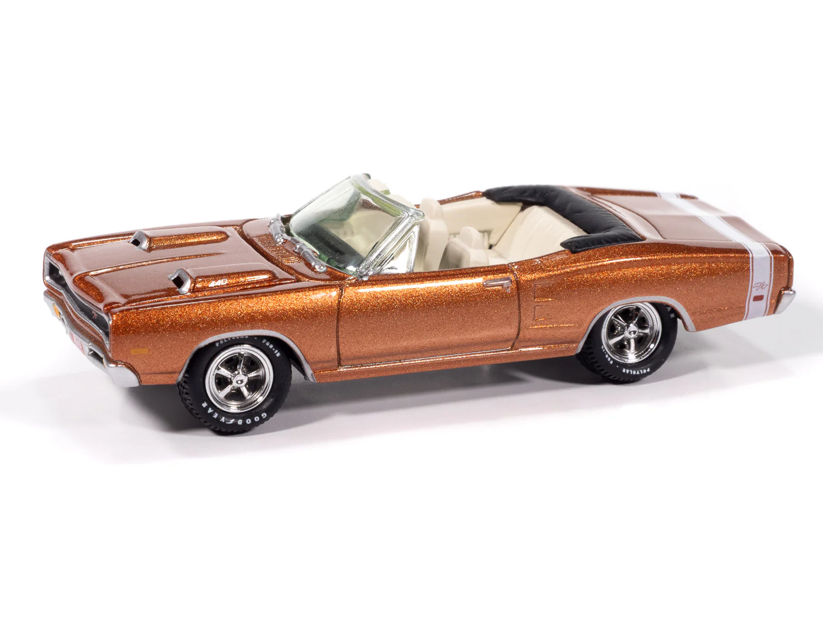 Johnny Lightning Muscle Cars 1969 Dodge Coronet R/T Convertible (T5 Copper) 1:64 Scale Diecast - Image 2