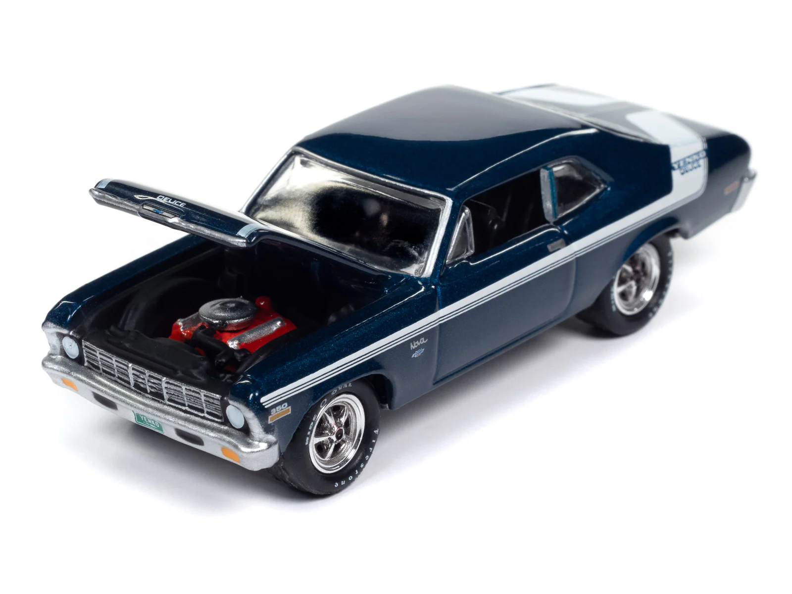 Johnny Lightning Muscle Cars 1970 Yenko Deuce Chevy Nova (Fathom Blue Ply w/White Yenko Deuce Stripes) 1:64 Scale Diecast - Image 3