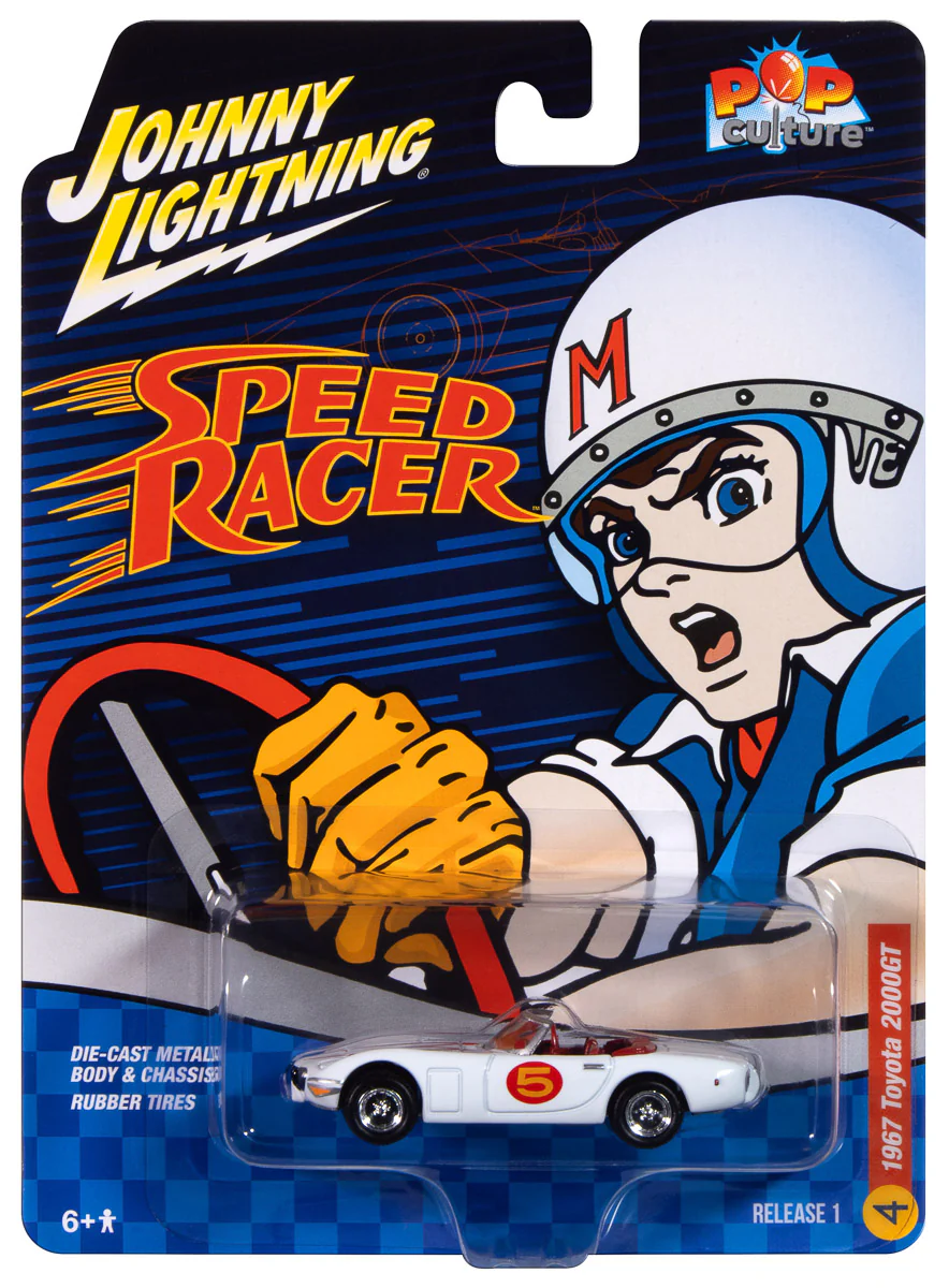 Johnny Lightning Spinoffs Speed Racer Mach 5 1967 Toyota 2000GT Roadster 1:64 Scale Diecast