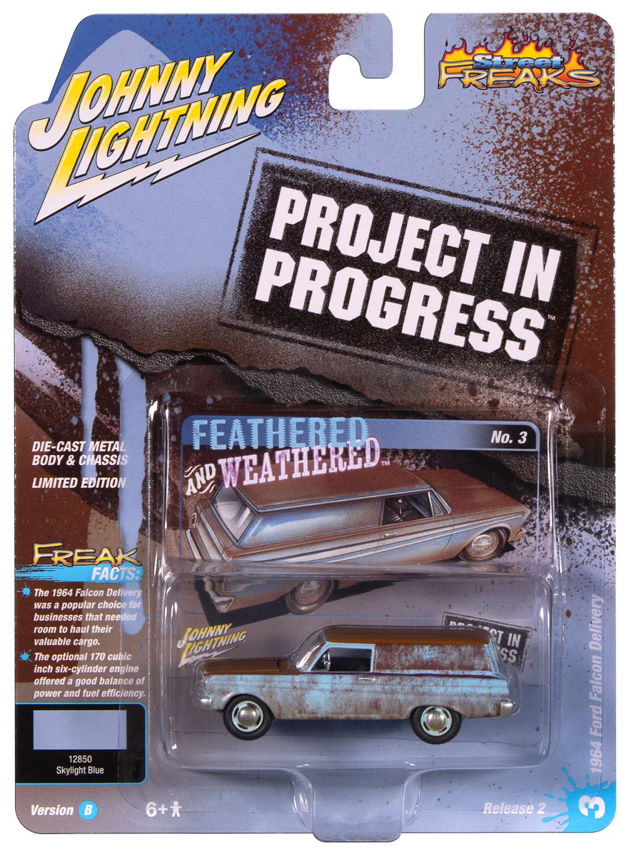 Johnny Lightning Street Freaks 1964 Ford Falcon Delivery Project in Progress (Skylight Blue w/ Rust Patina) 1:64 Scale Diecast