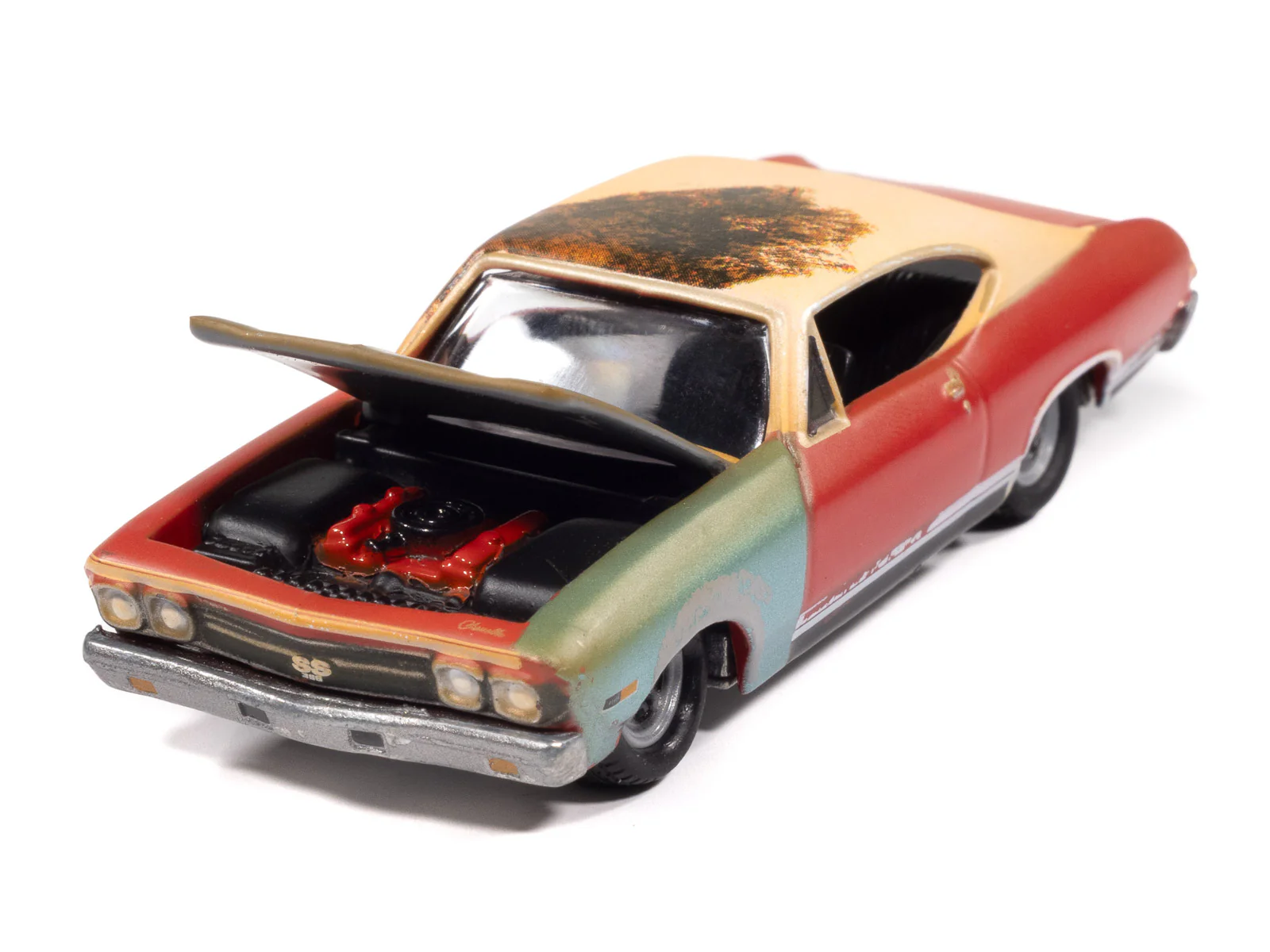 Johnny Lightning Street Freaks 1968 Chevy Chevelle (Project in Progress) (Matador Red) 1:64 Scale Diecast - Image 3