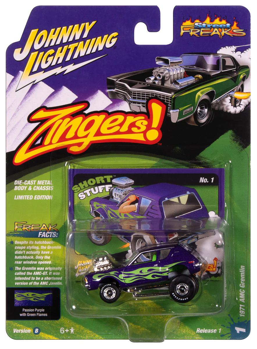 Johnny Lightning Street Freaks 1971 AMC Gremlin (Zingers) (Metallic Passion Purple) 1:64 Scale Diecast