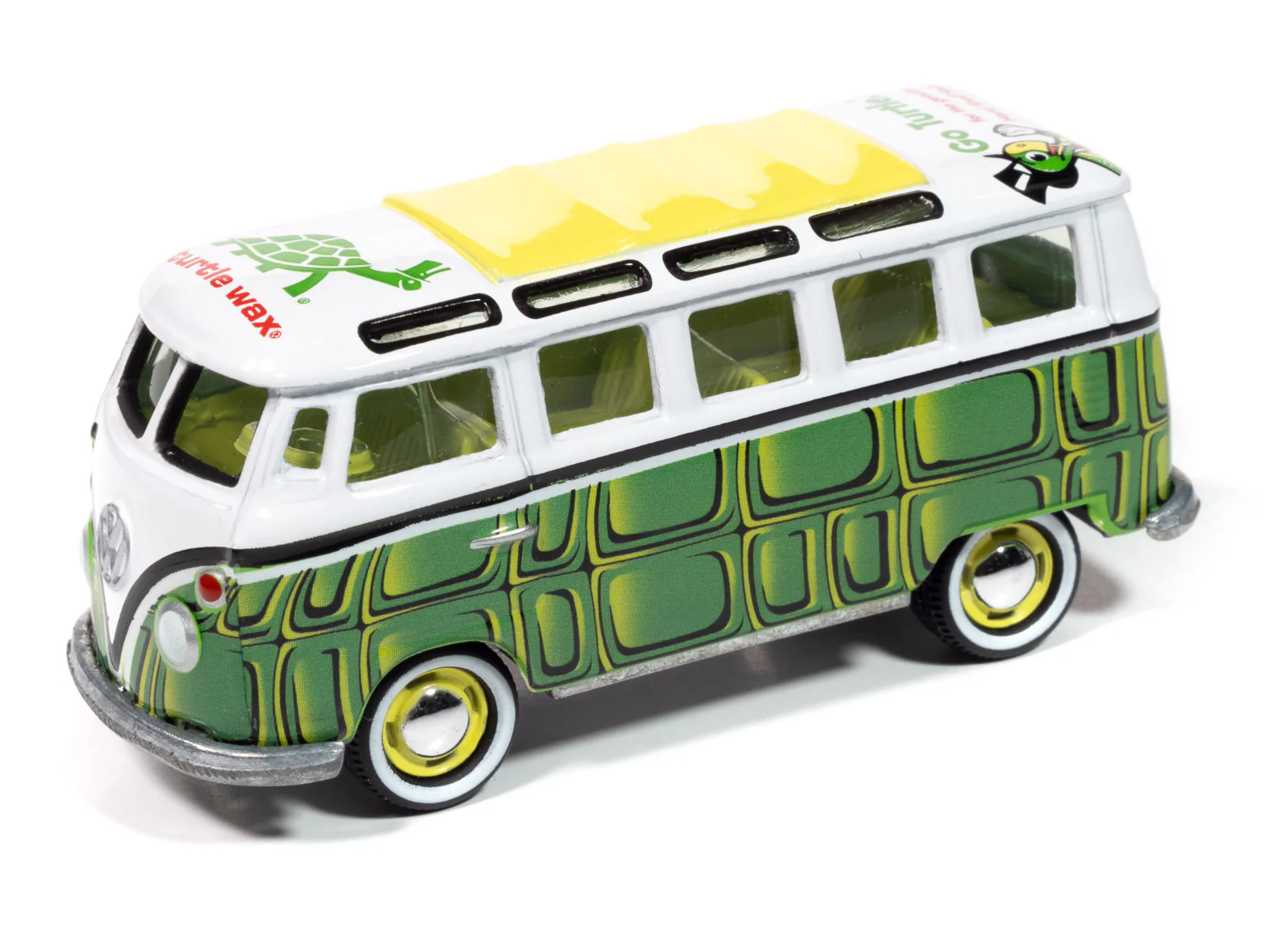 Johnny Lightning Turtle Wax 1965 Volkswagen 21 Window Samba Bus 1:64 Scale Diecast - Image 2
