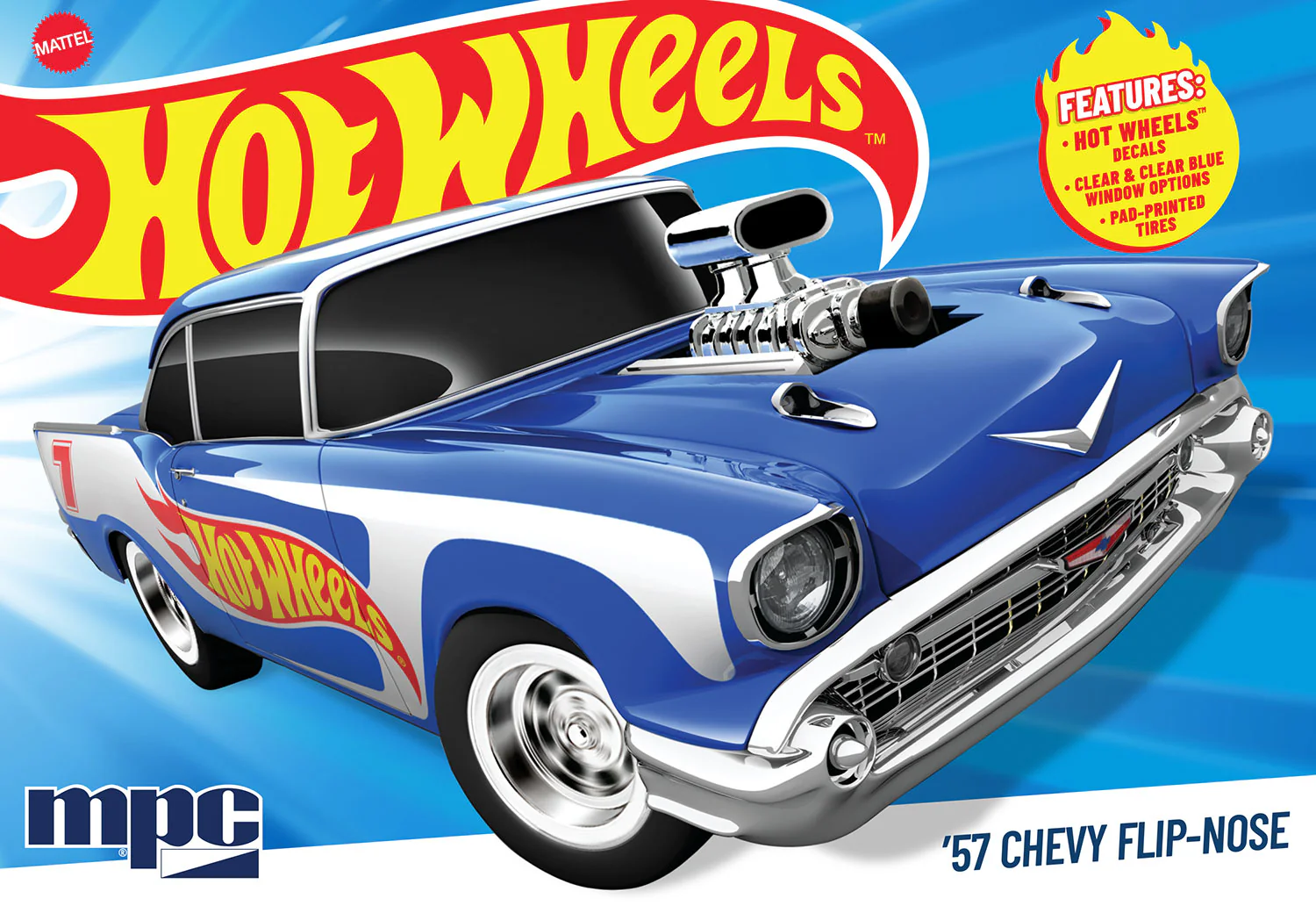 MPC 1957 Chevy Sedan Flip Nose (Hot Wheels) 1:25 Scale Model Kit - Image 5