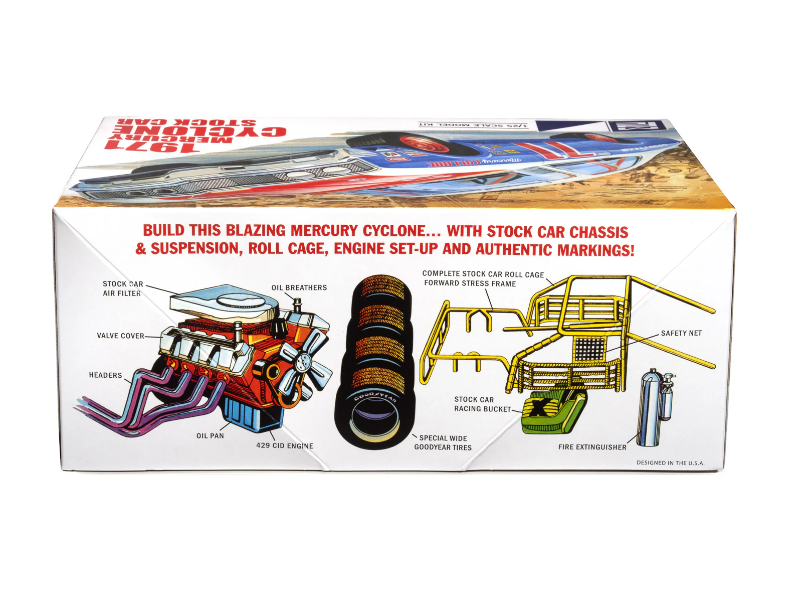 MPC 1971 Mercury Cyclone Stock Car 1:25 Scale Model Kit - Image 2