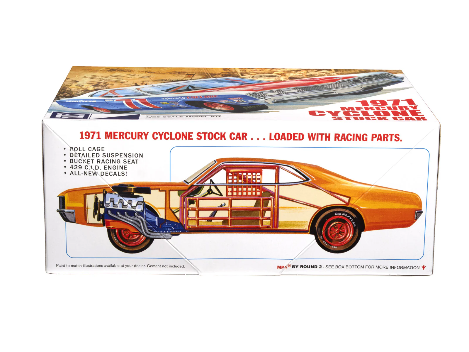 MPC 1971 Mercury Cyclone Stock Car 1:25 Scale Model Kit - Image 3