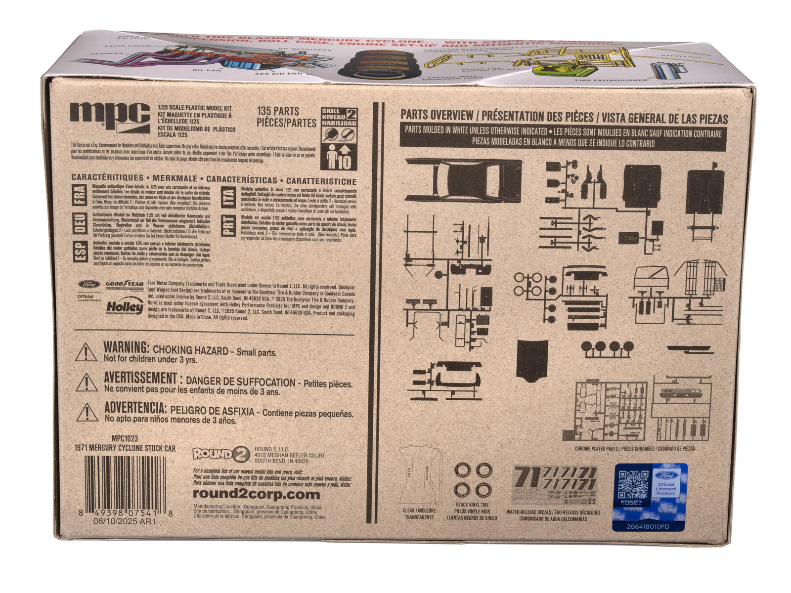 MPC 1971 Mercury Cyclone Stock Car 1:25 Scale Model Kit - Image 4