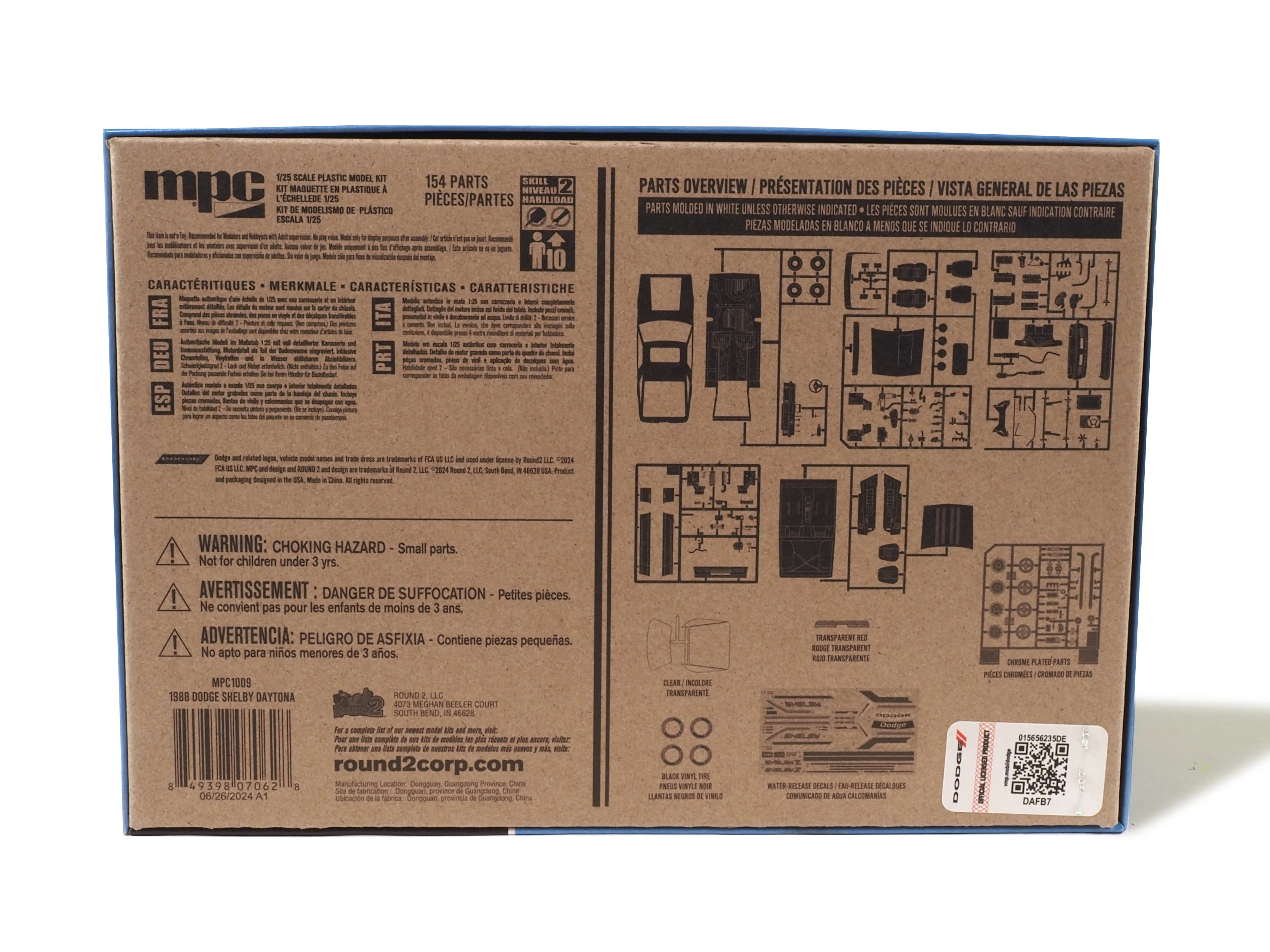 MPC 1988 Dodge Shelby Daytona 1:25 Scale Model Kit - Image 6