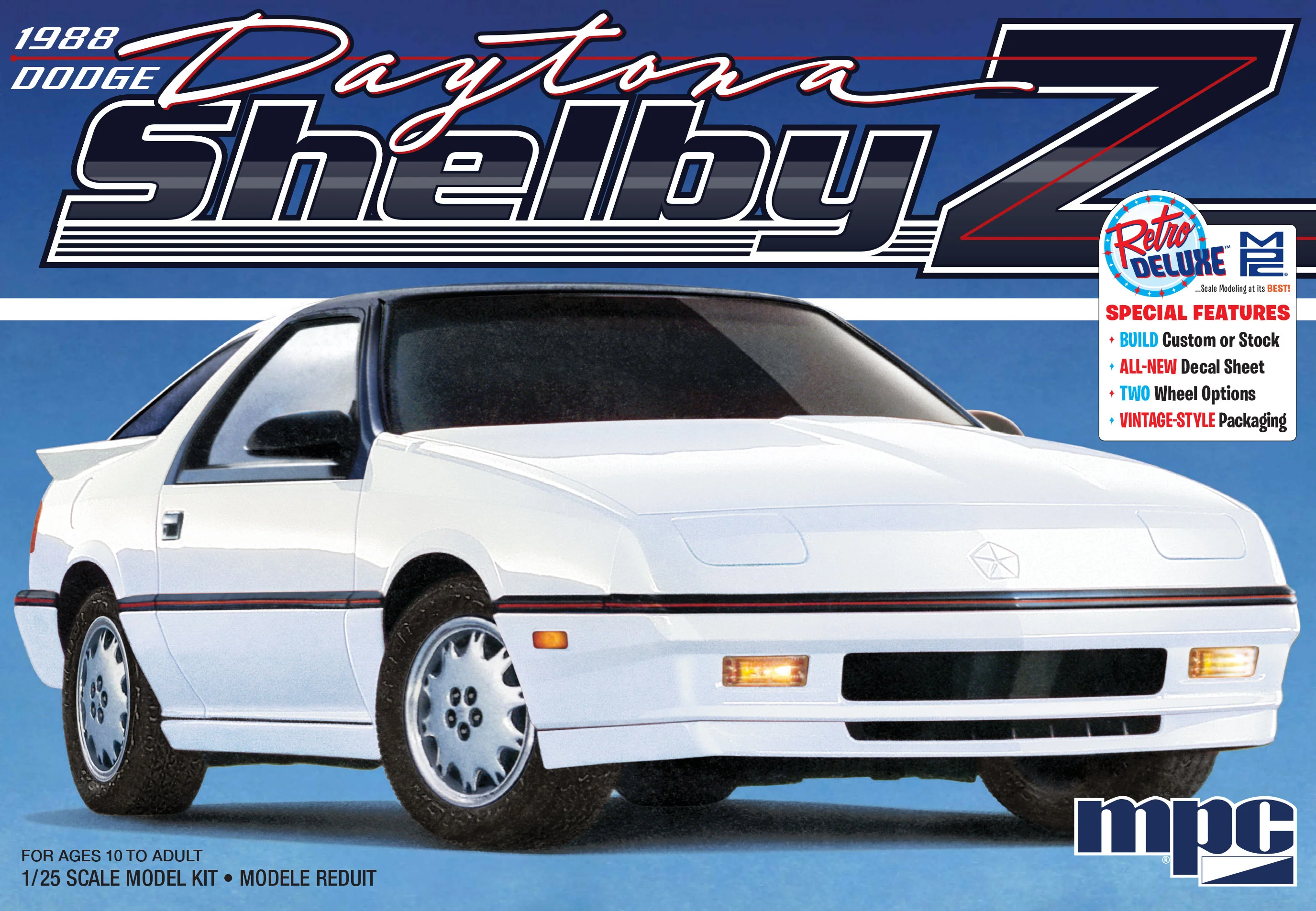 MPC 1988 Dodge Shelby Daytona 1:25 Scale Model Kit - Image 7