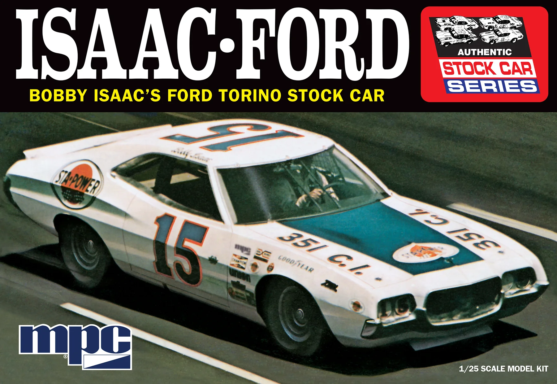 MPC Bobby Isaac 1972 Ford Torino Stock Car 1:25 Scale Model Kit