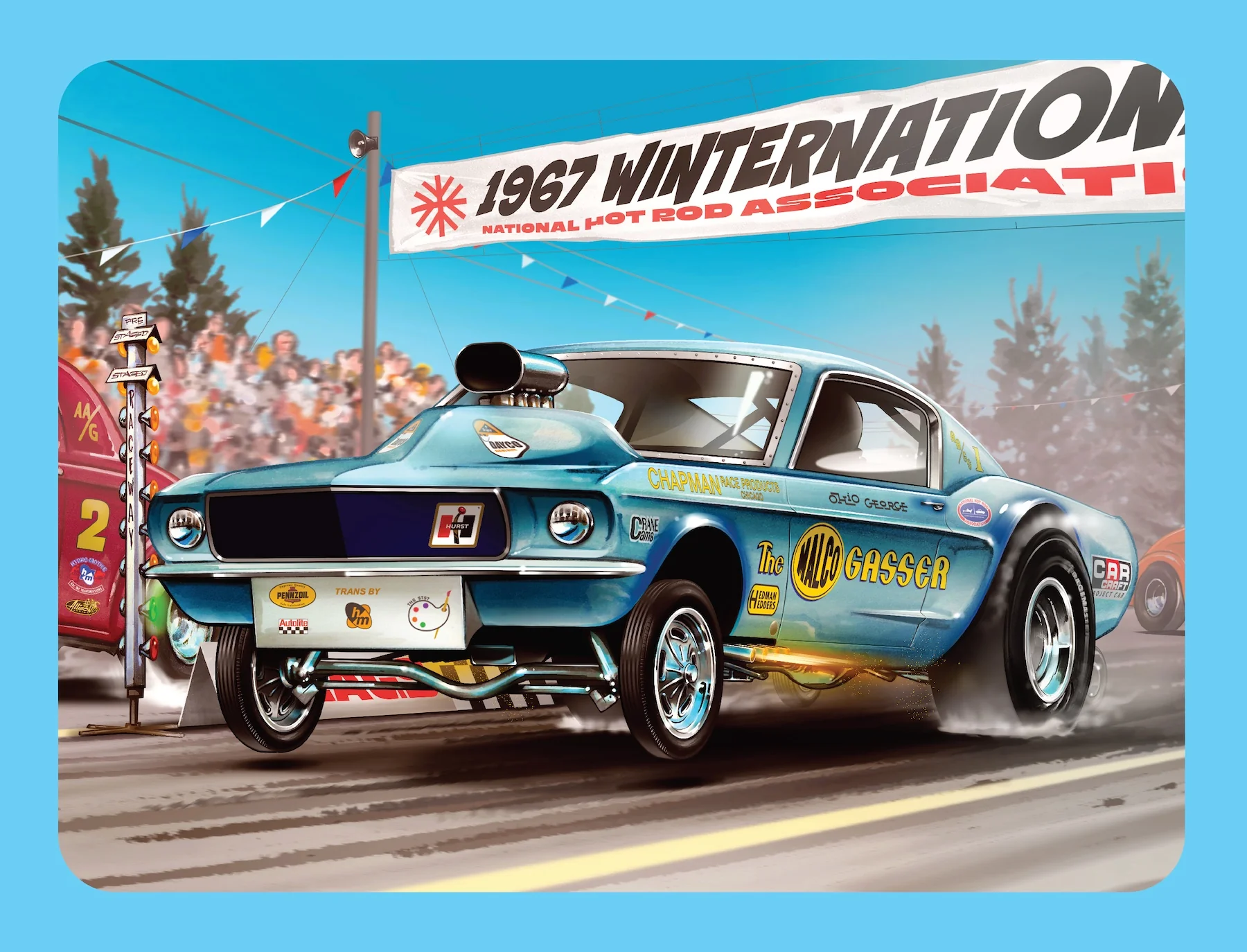 MPC Ohio George Malco Gasser Mustang (Collectors Tin) 1:25 Scale Model Kit - Image 5