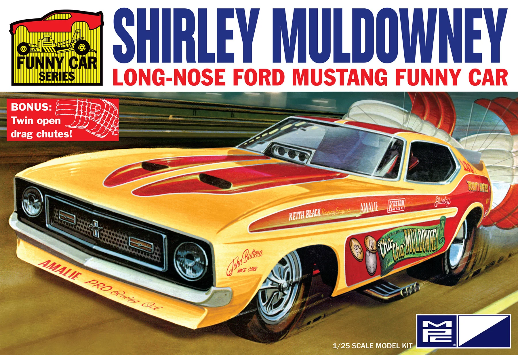 MPC Shirley Muldowney Long Nose Ford Mustang FC 1:25 Scale Model Kit - Image 7