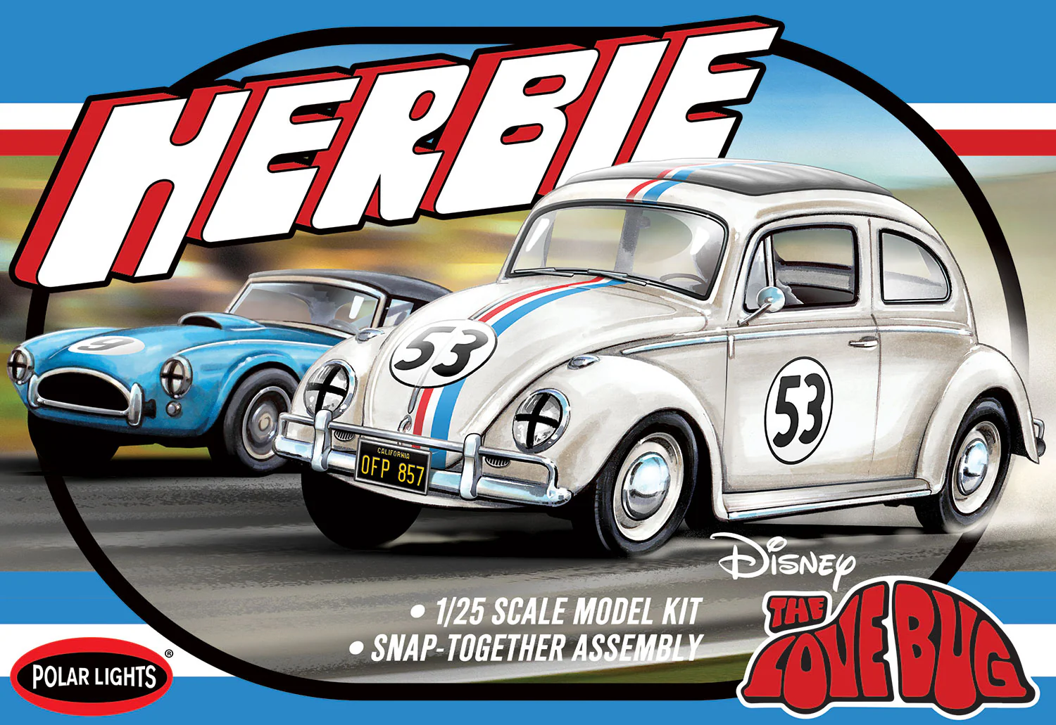 Polar Lights Herbie Volkswagen Beetle 1:25 Scale Snap Kit - Image 7