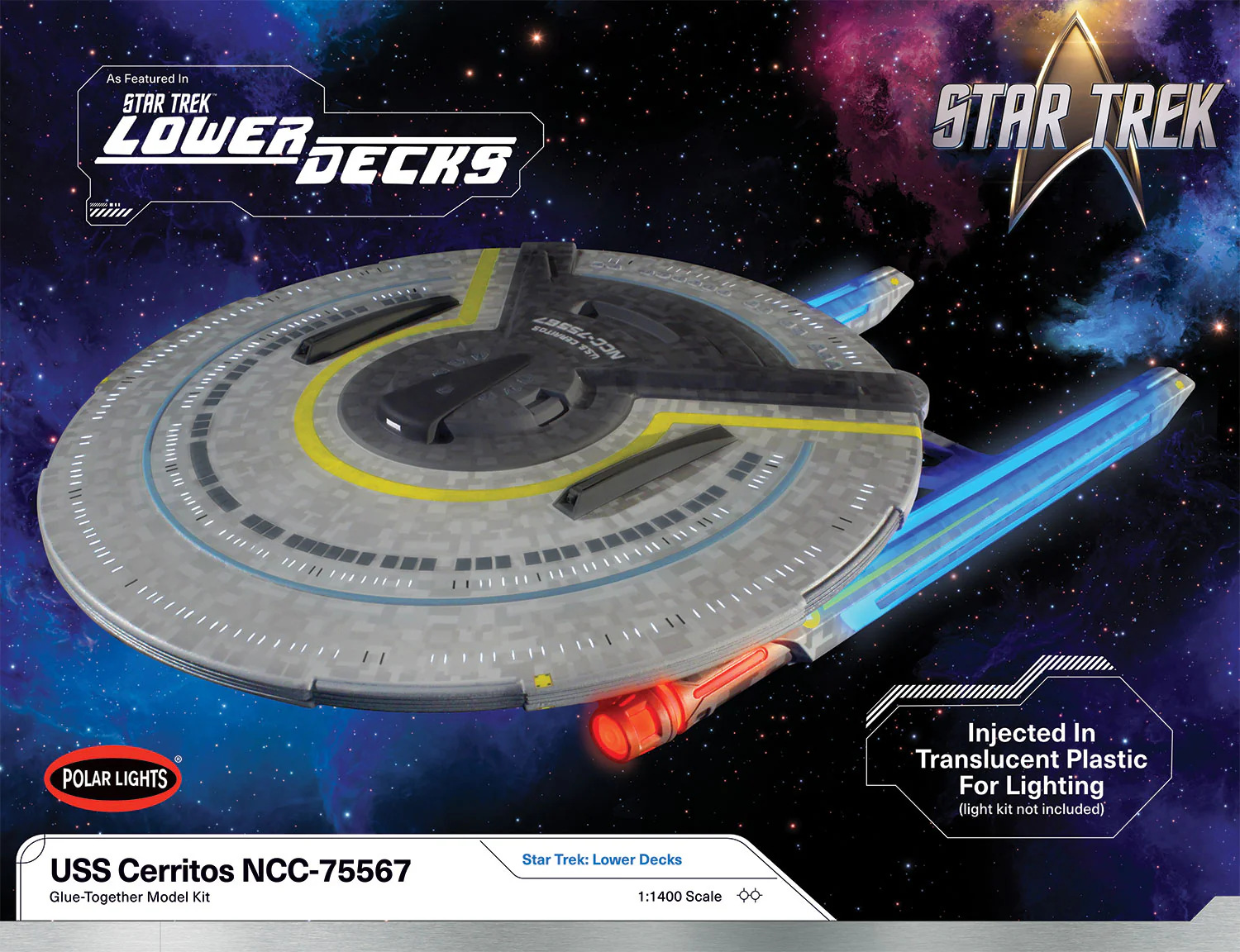 Polar Lights Star Trek: Lower Decks U.S.S. Cerritos 1:1400 Scale Model Kit - Image 7