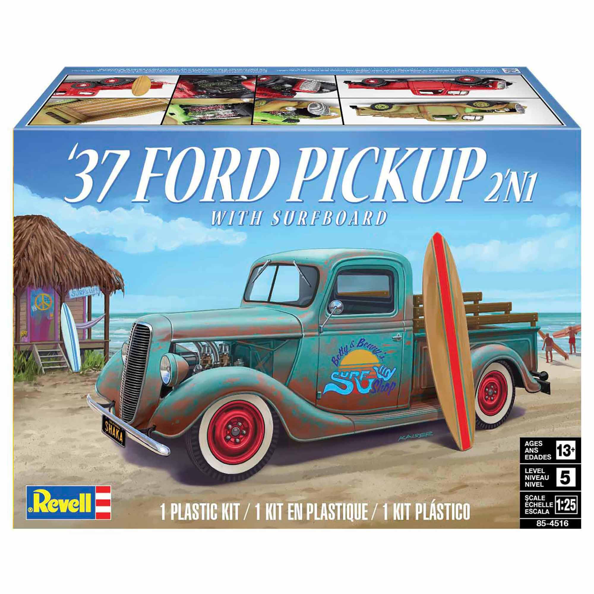 Revell 1937 Ford Pickup 2N1 w/ Surfboard 1:25 Scale Model Kit - Image 2
