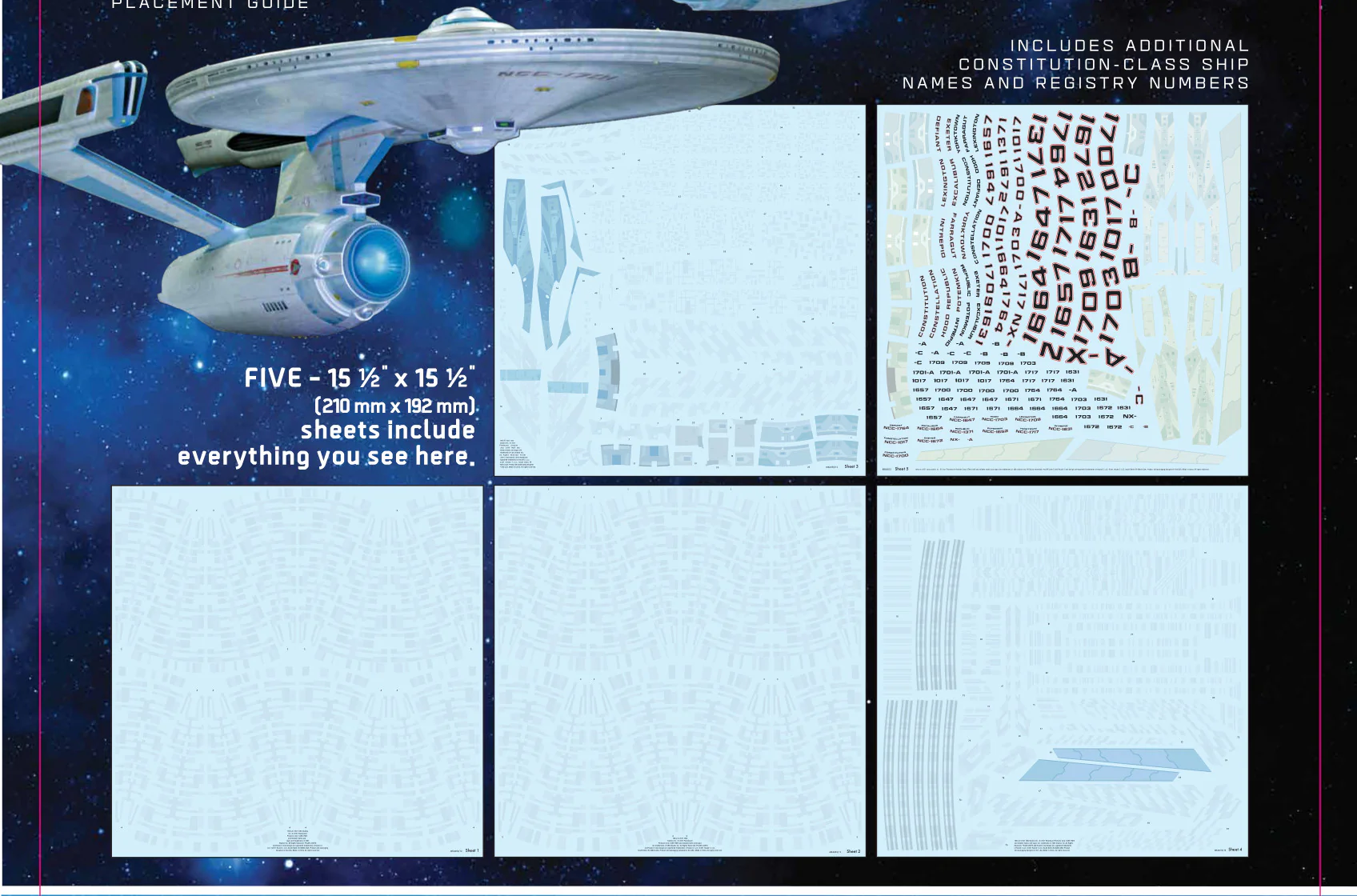 Star Trek U.S.S. Enterprise NCC-1701 Refit Aztec Decals 1:350 Scale - Image 2