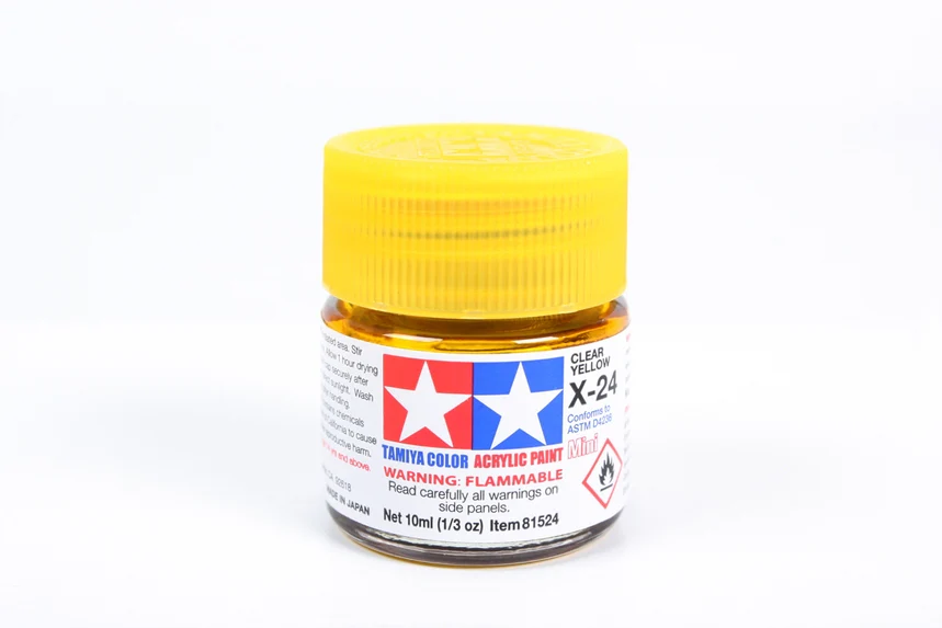 Tamiya Acrylic Mini X24, Clear Yellow 10ml Bottle