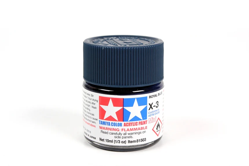 Tamiya Acrylic Mini X3, Royal Blue 10ml Bottle