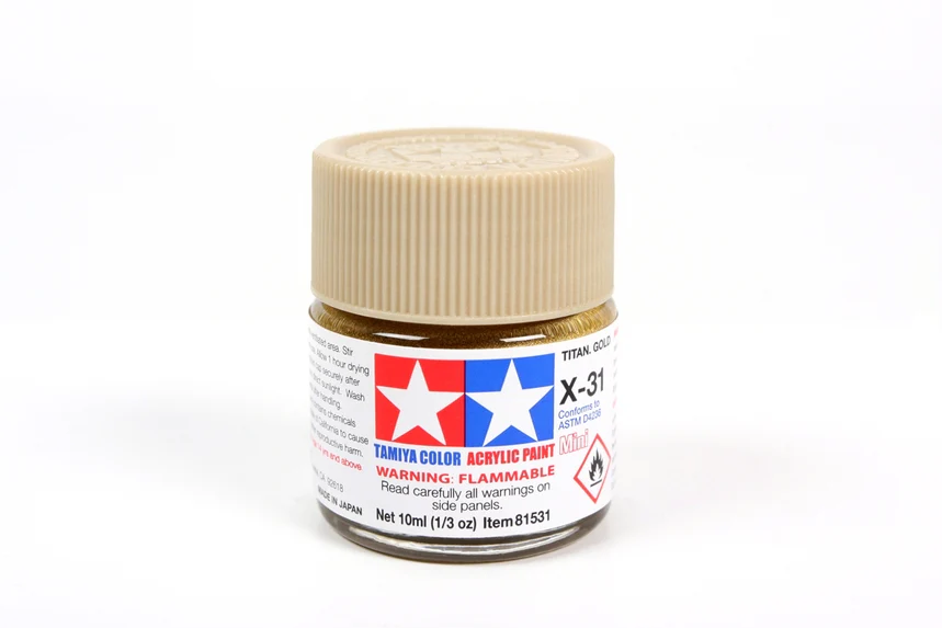 Tamiya Acrylic Mini X31,Metallic Titan Gold 10ml Bottle