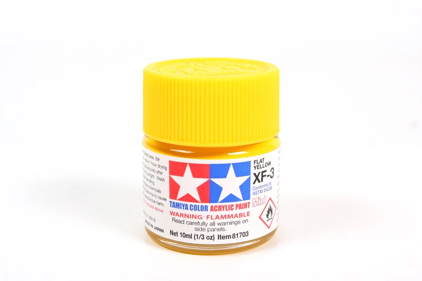 Tamiya Acrylic Mini XF3, Flat Yellow 10ml Bottle