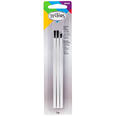 Testors 3 Piece Economy Assorted Brush Set