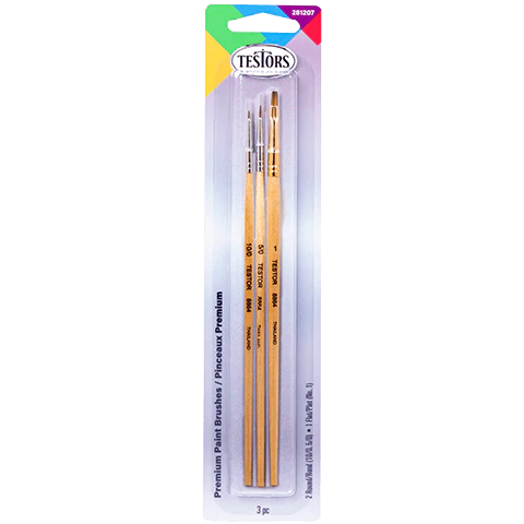 Testors 3 Piece Premium Assorted Brush Set