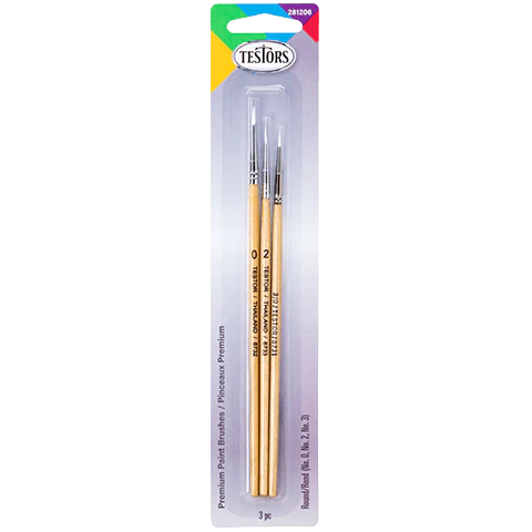 Testors 3 Piece Premium Round Brush Set